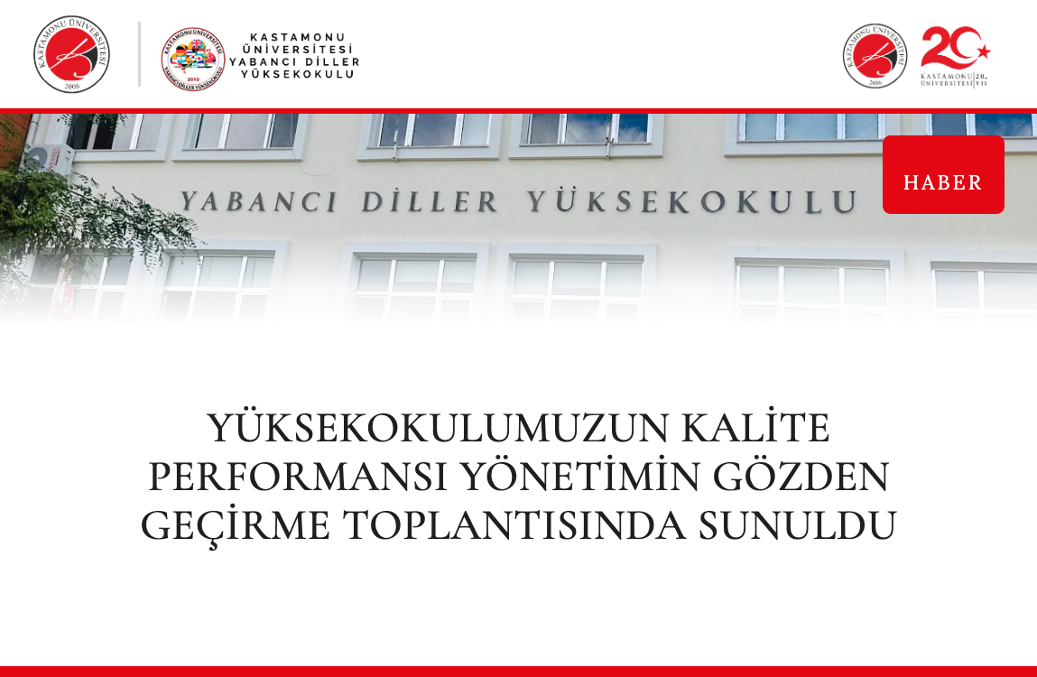 Yüksekokulumuzun Kalite Performansı Yönetimin Gözden Geçirme Toplantısında Sunuldu